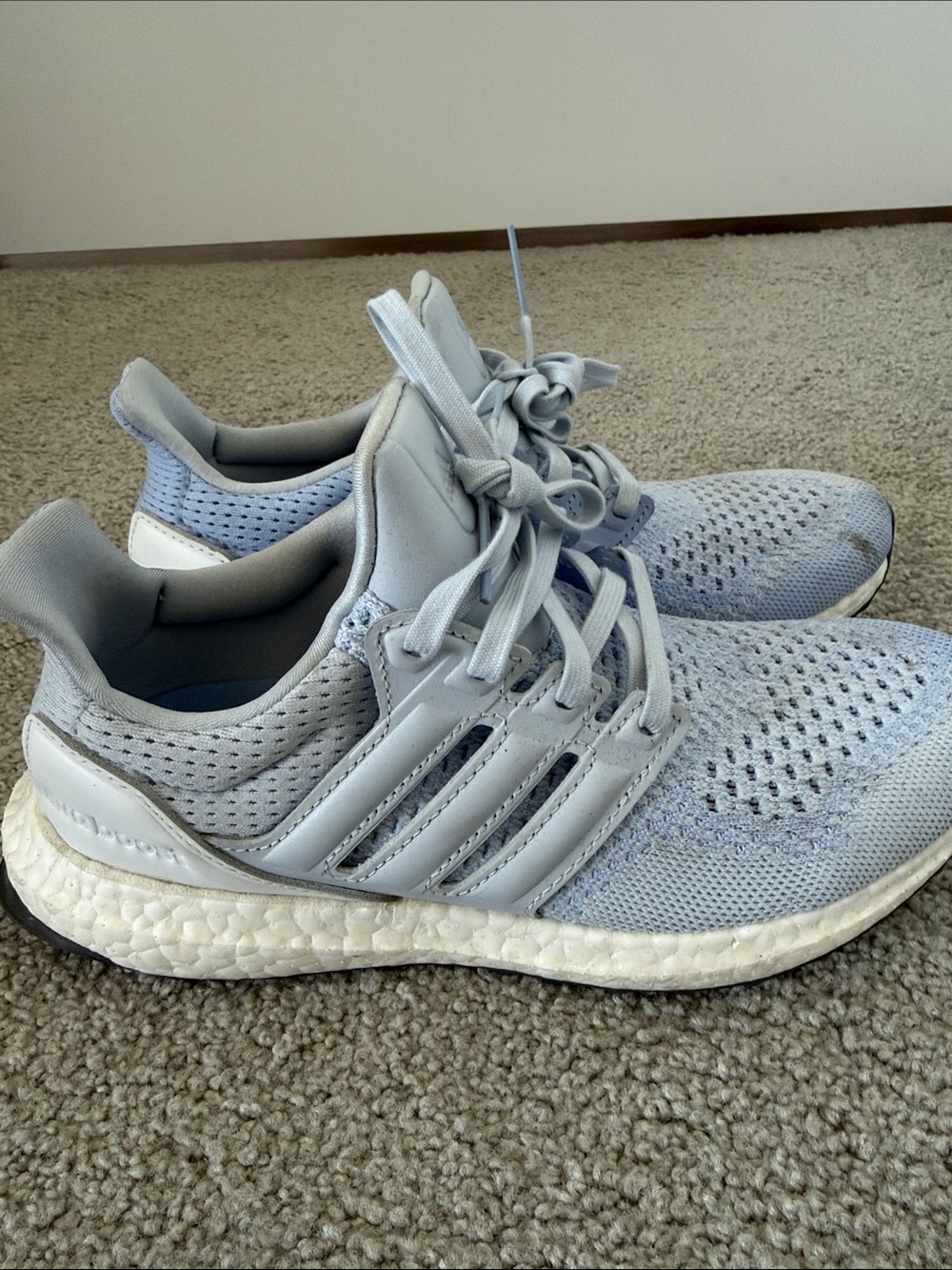 adidas Women’s ultraboost - Light Blue Knit Running Sneakers